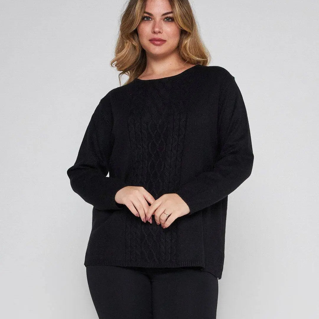 Maglia jacquard NERO A DORABELLA PIU' XXL