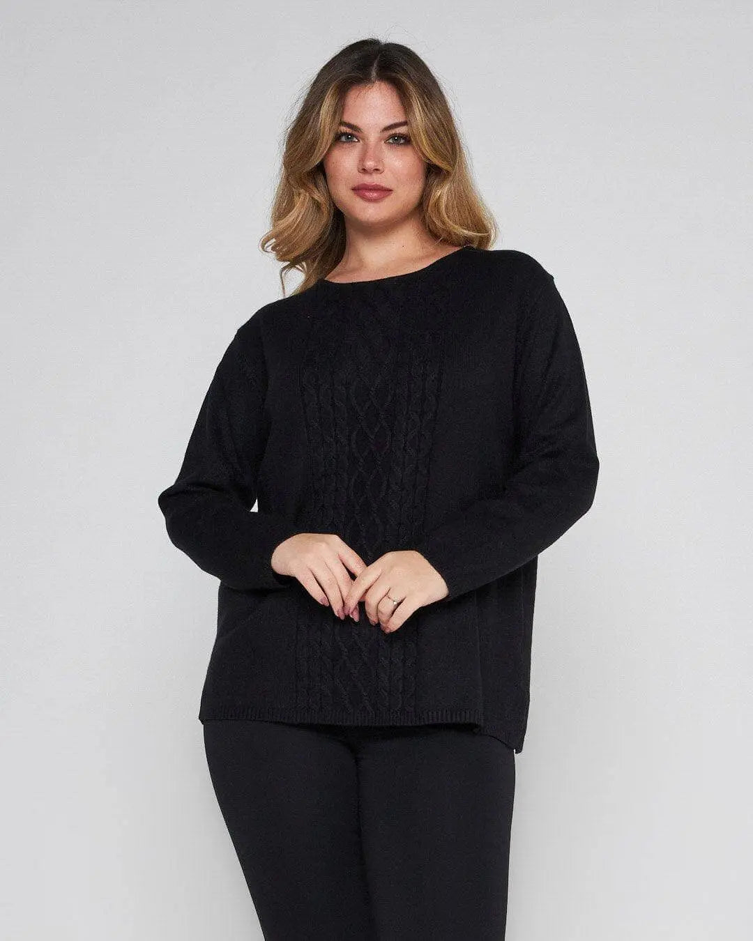 Maglia jacquard NERO A DORABELLA PIU' XXL