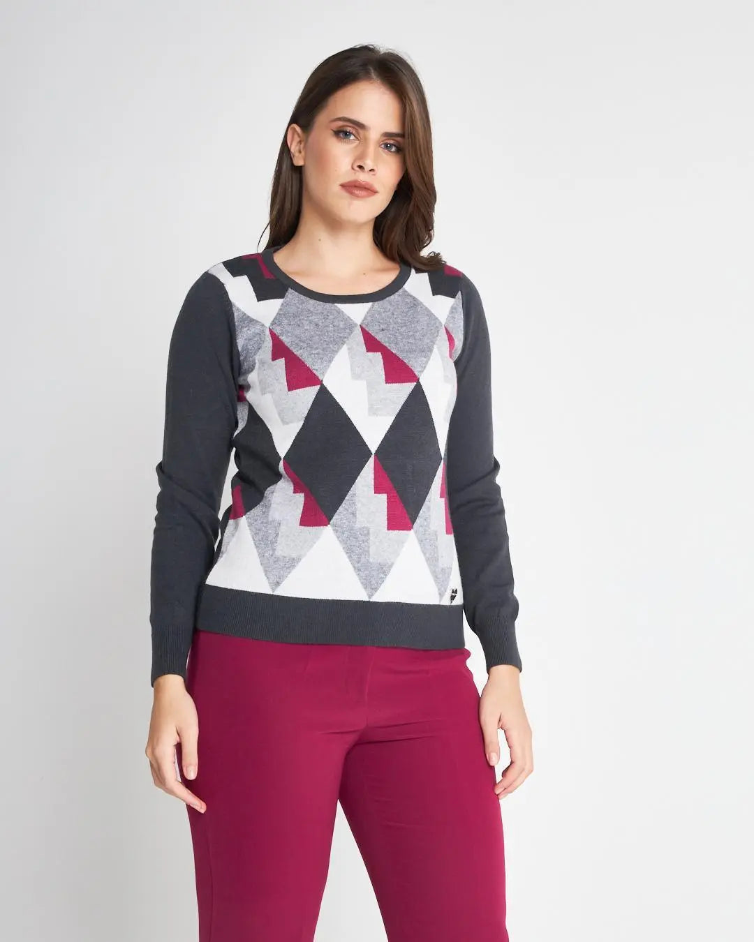 Maglia jacquard PIOMBO DORABELLA XL