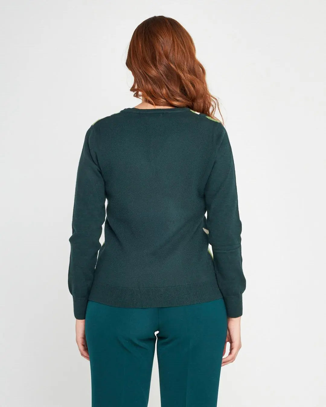 Maglia jacquard VERDE BOSCO DORABELLA