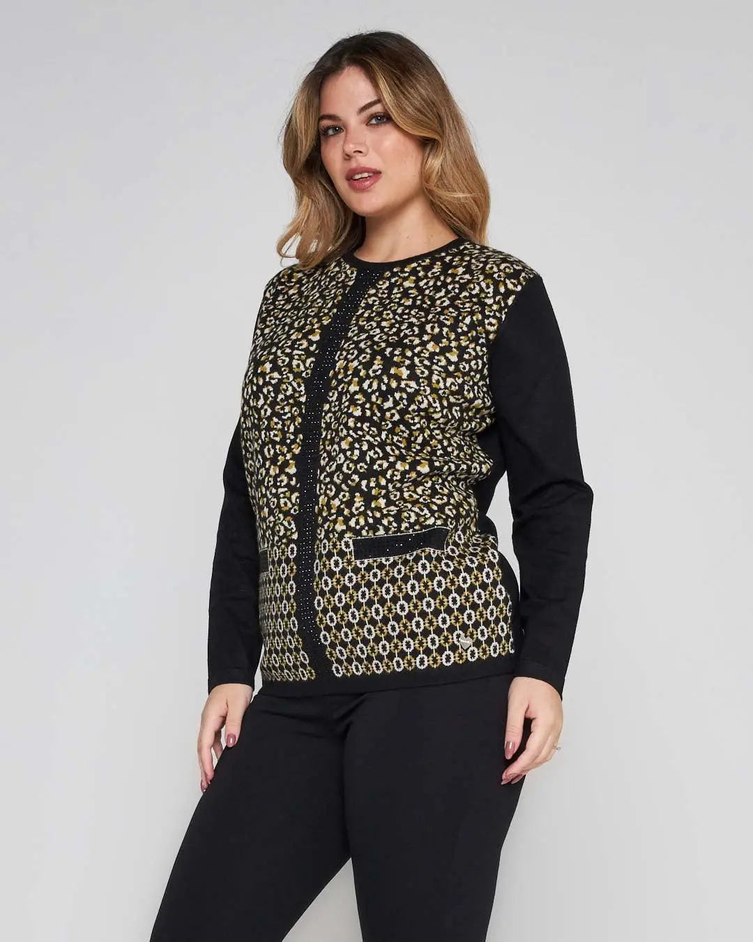 Maglia jacquard con strass ACIDO DORABELLA