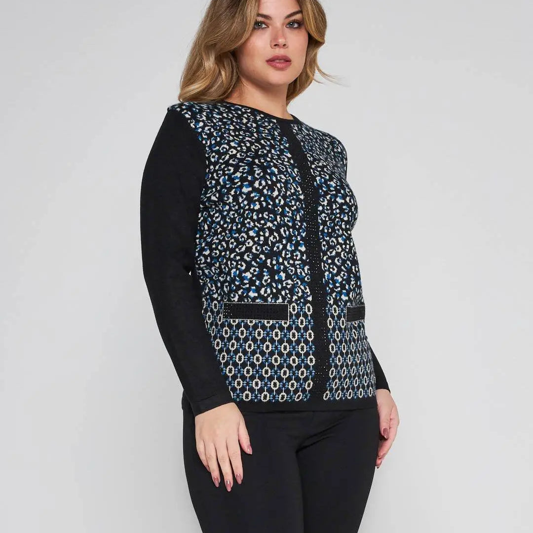 Maglia jacquard con strass ROYAL DORABELLA