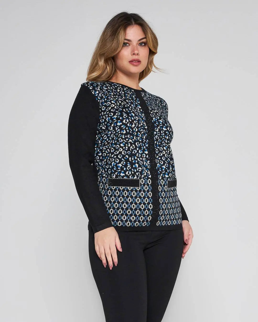 Maglia jacquard con strass ROYAL DORABELLA