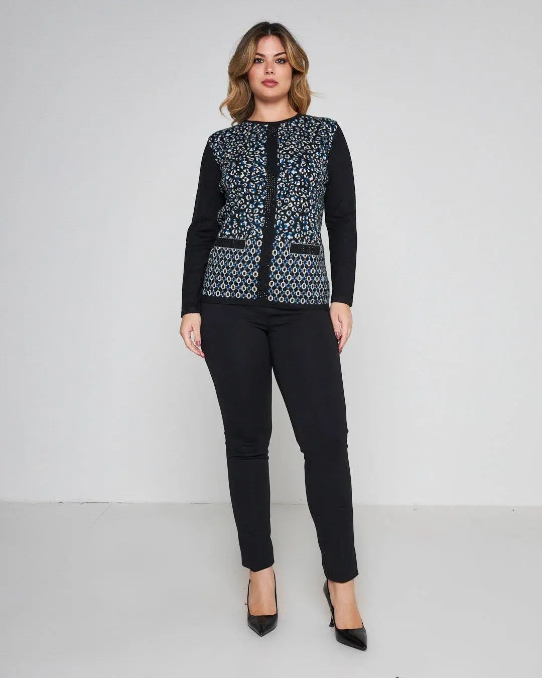 Maglia jacquard con strass ROYAL DORABELLA