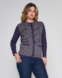 Maglia jacquard con strass VIOLA DORABELLA