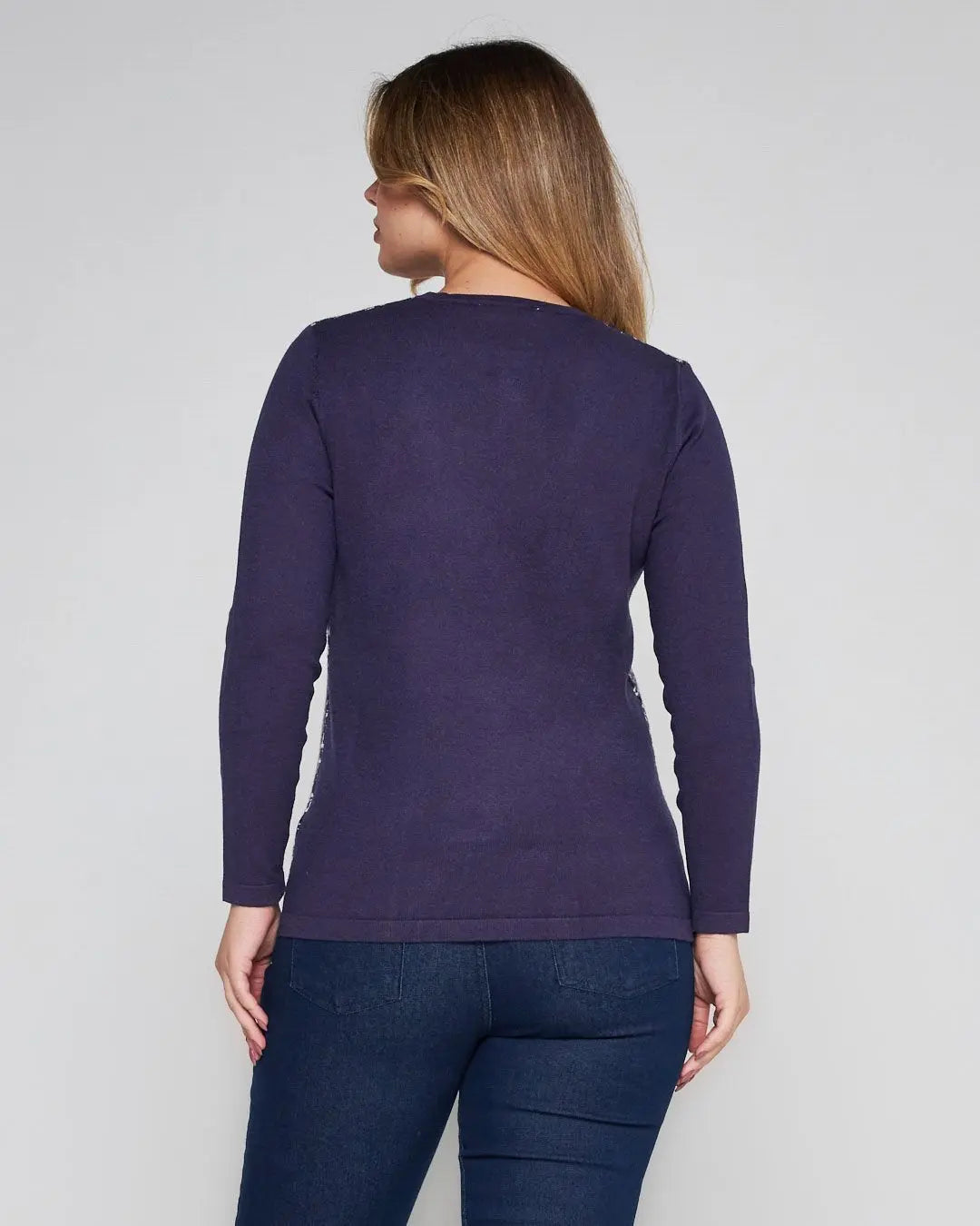 Maglia jacquard con strass VIOLA DORABELLA