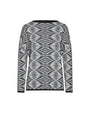 Maglia jacquard etnico BIANCO-NERO IRONICA XL