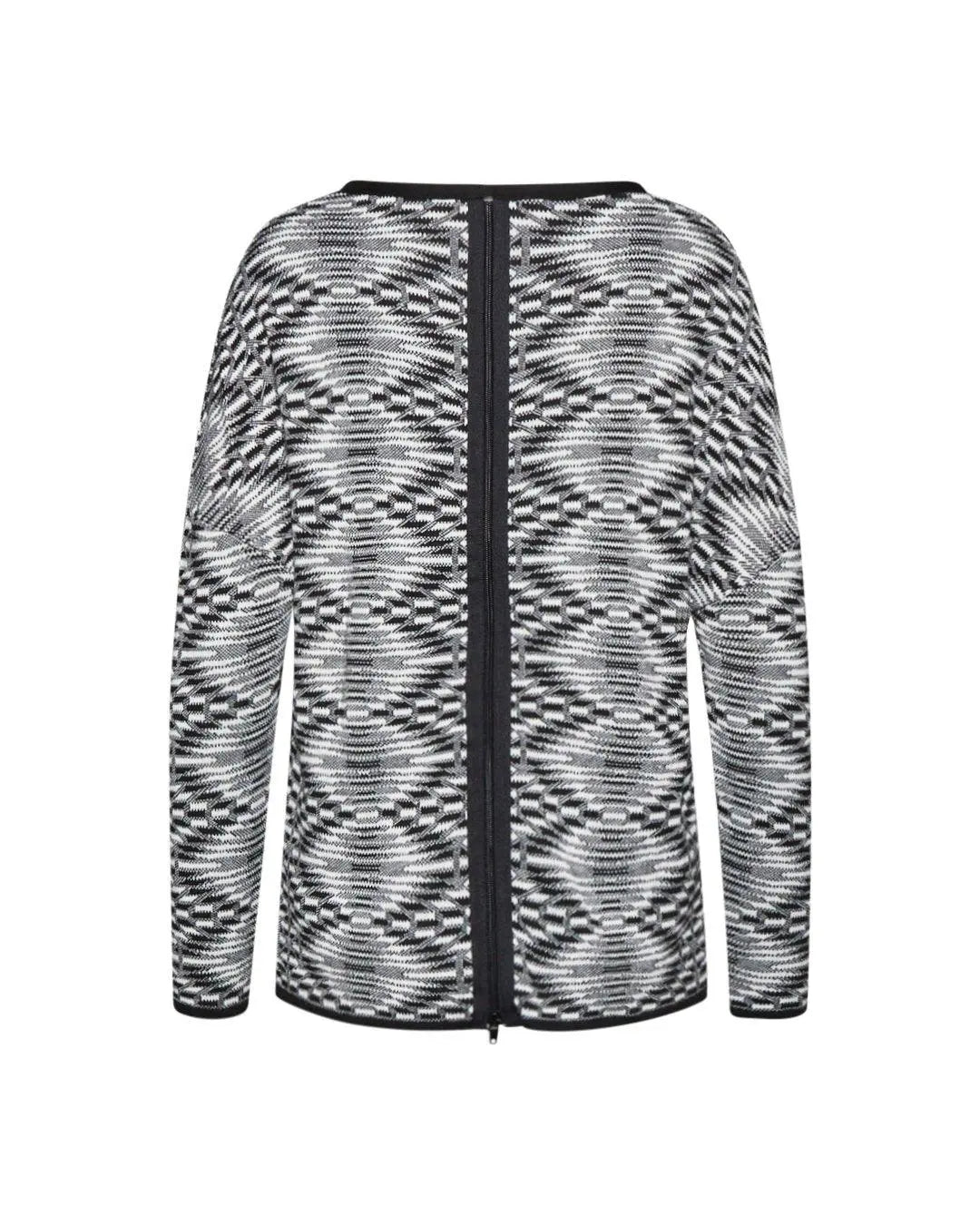 Maglia jacquard etnico BIANCO-NERO IRONICA