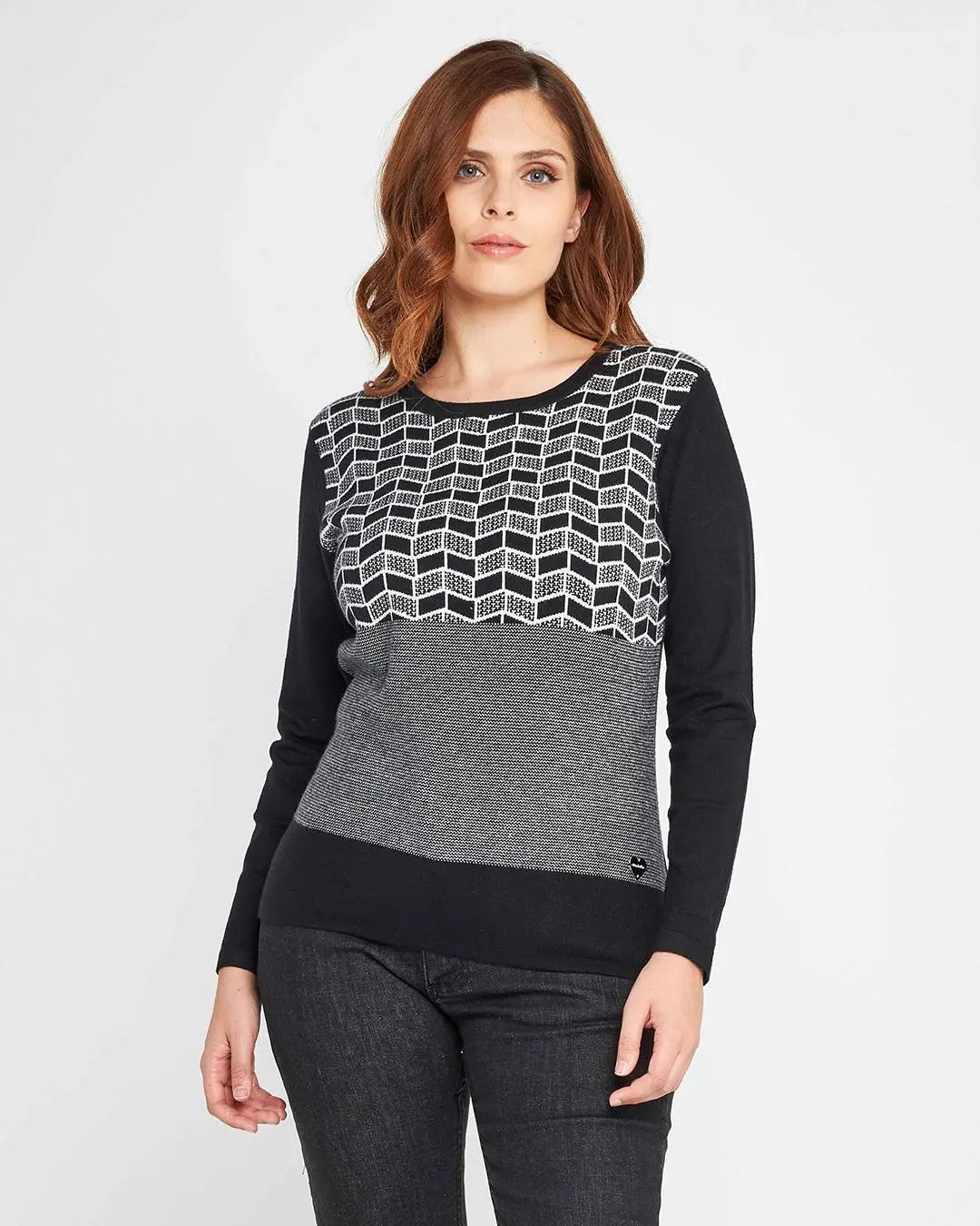 Maglia jacquard geometrico BLACK DORABELLA