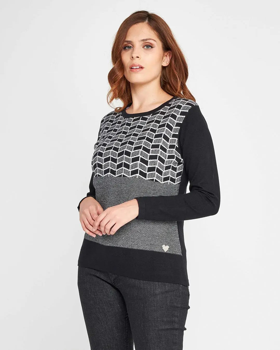 Maglia jacquard geometrico BLACK DORABELLA