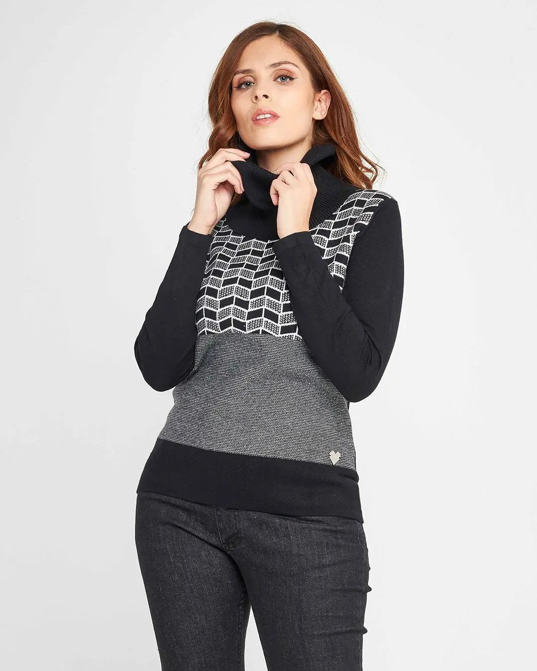 Maglia jacquard geometrico BLACK DORABELLA