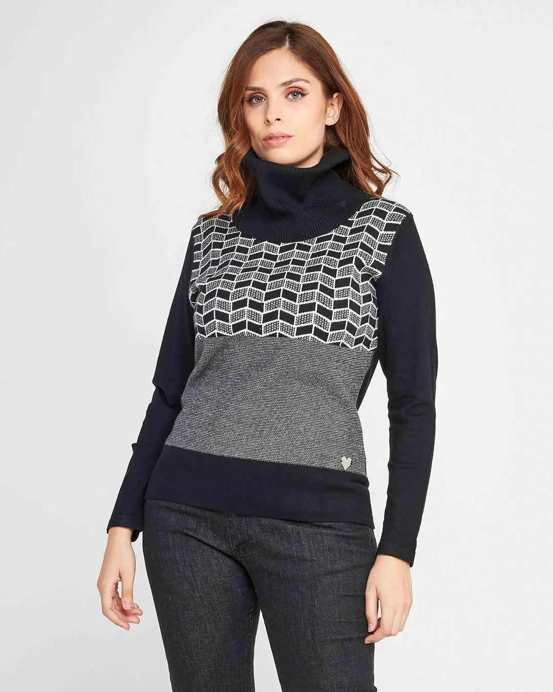 Maglia jacquard geometrico BLACK DORABELLA