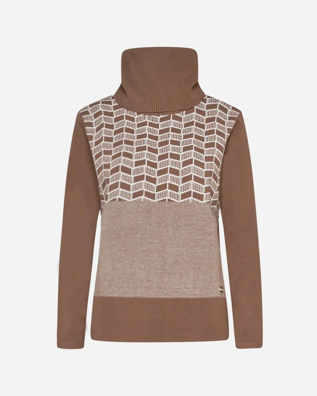 Maglia jacquard geometrico CACAO DORABELLA