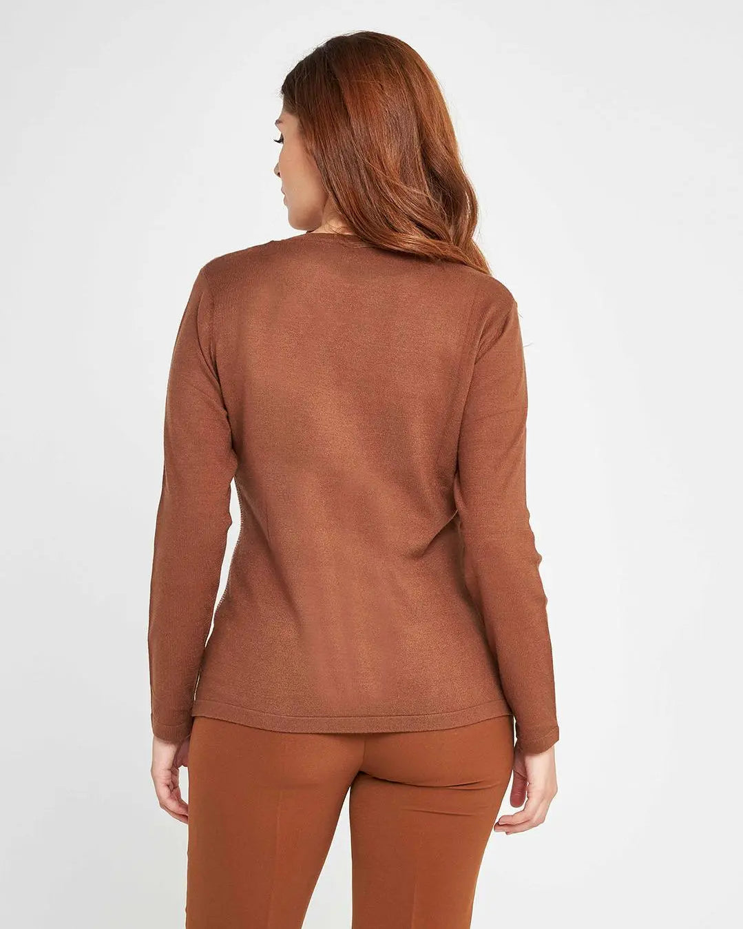 Maglia jacquard geometrico CACAO DORABELLA
