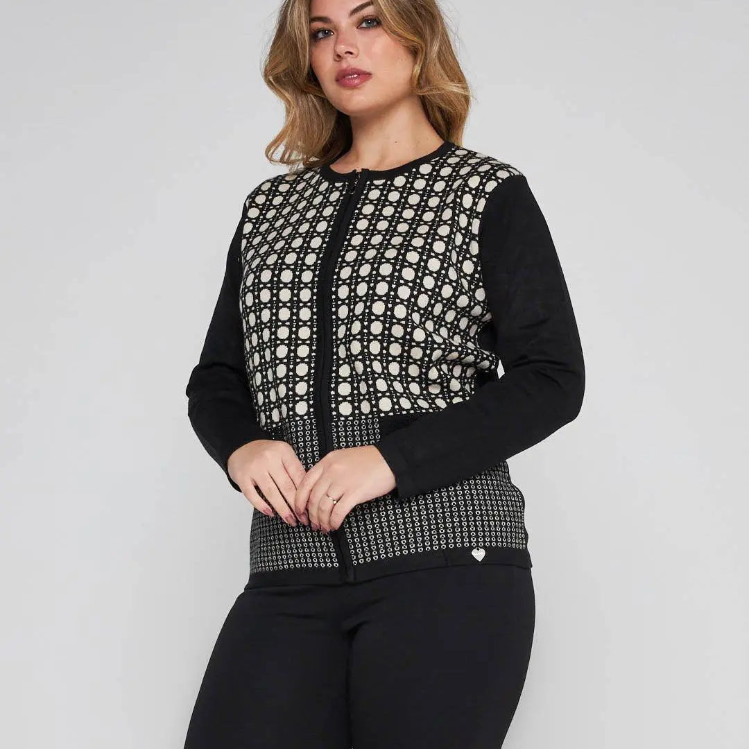 Maglia jacquard geometrico NERO DORABELLA