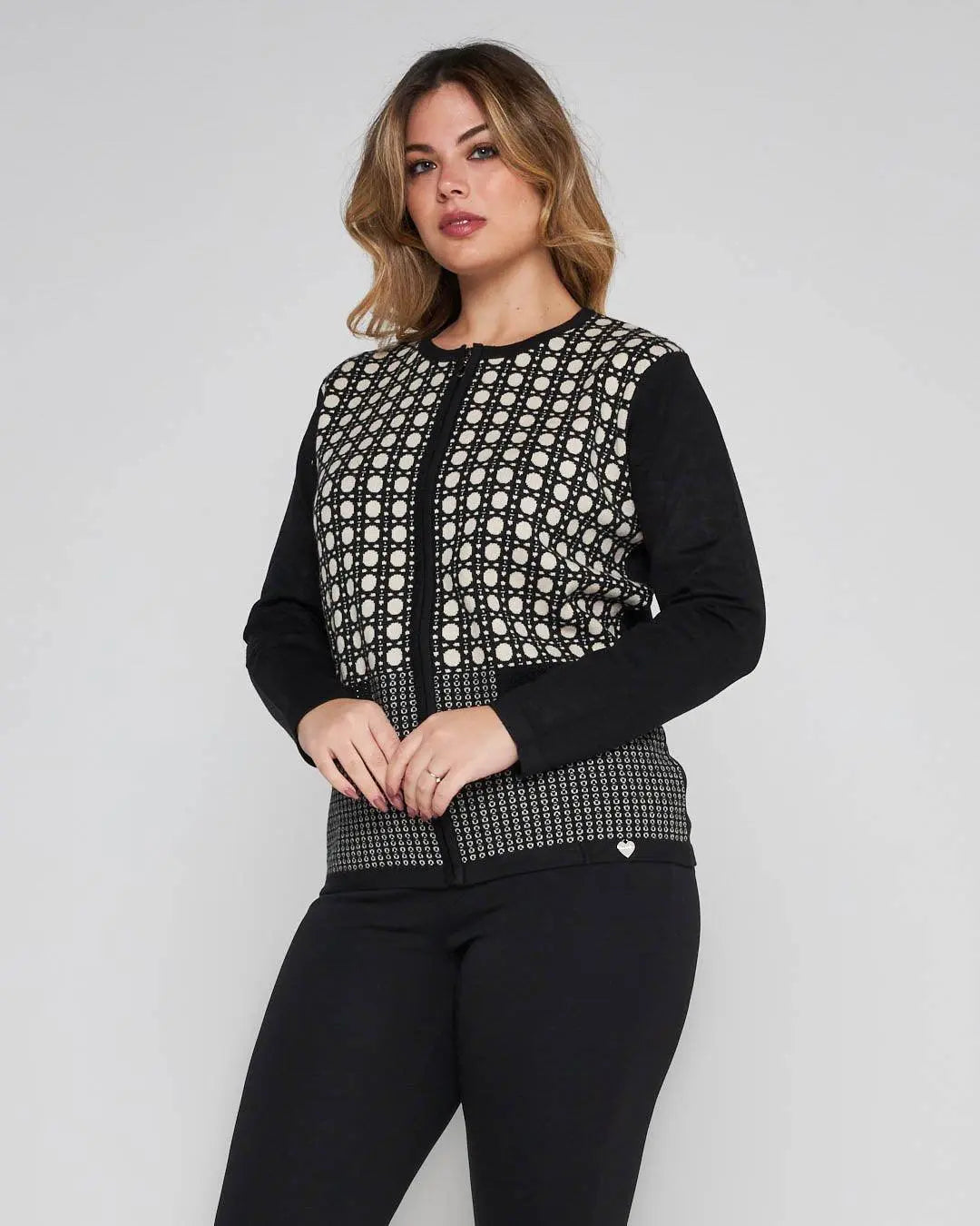 Maglia jacquard geometrico NERO DORABELLA