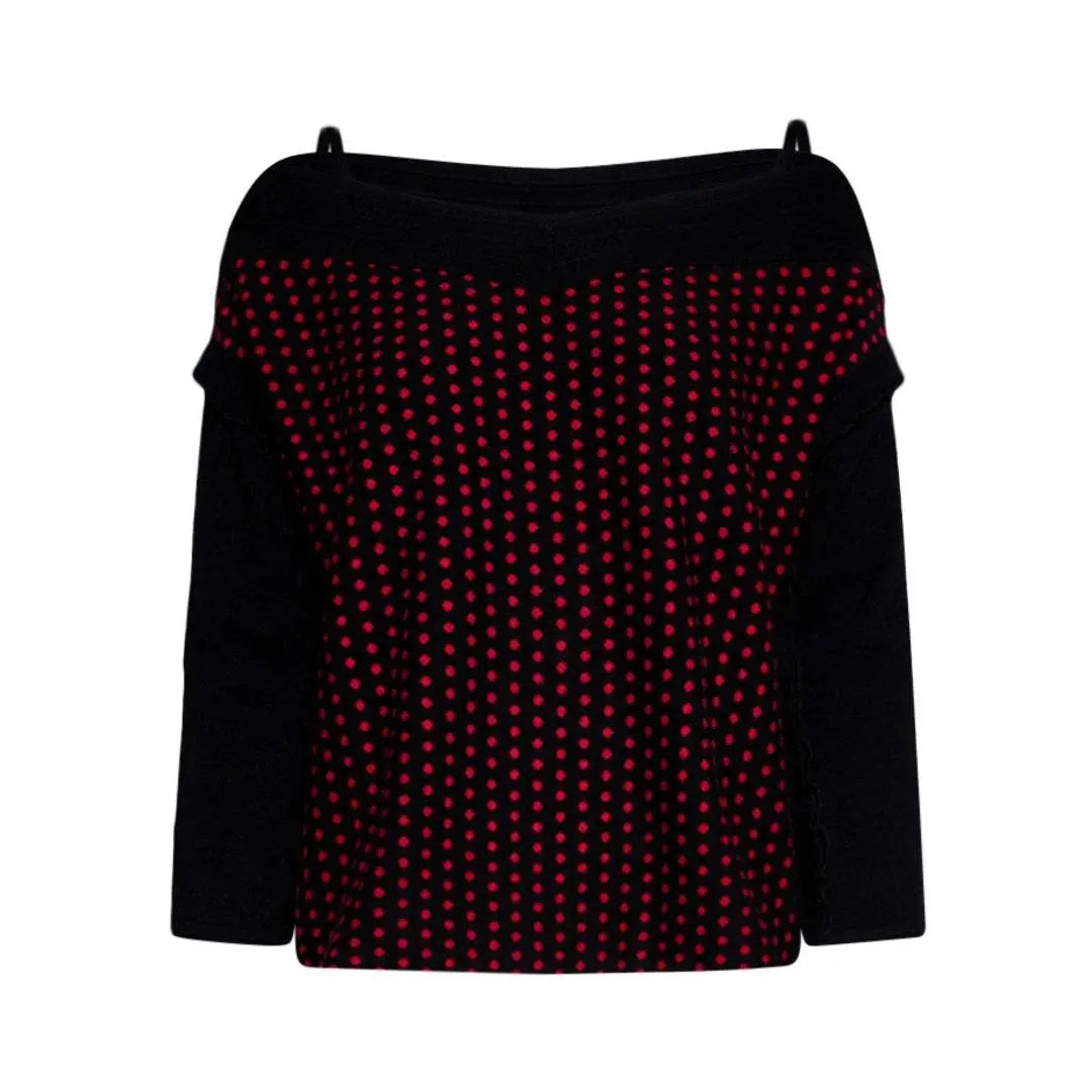 Maglia jacquard pois NERO-INDIA IRONICA XL