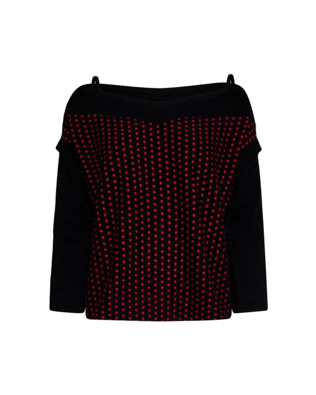 Maglia jacquard pois NERO-INDIA IRONICA XL