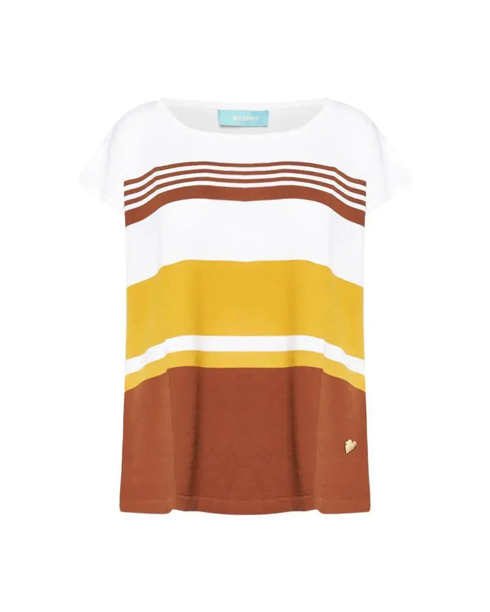 Maglia kimono WHITE-BURNT CACAO DORABELLA