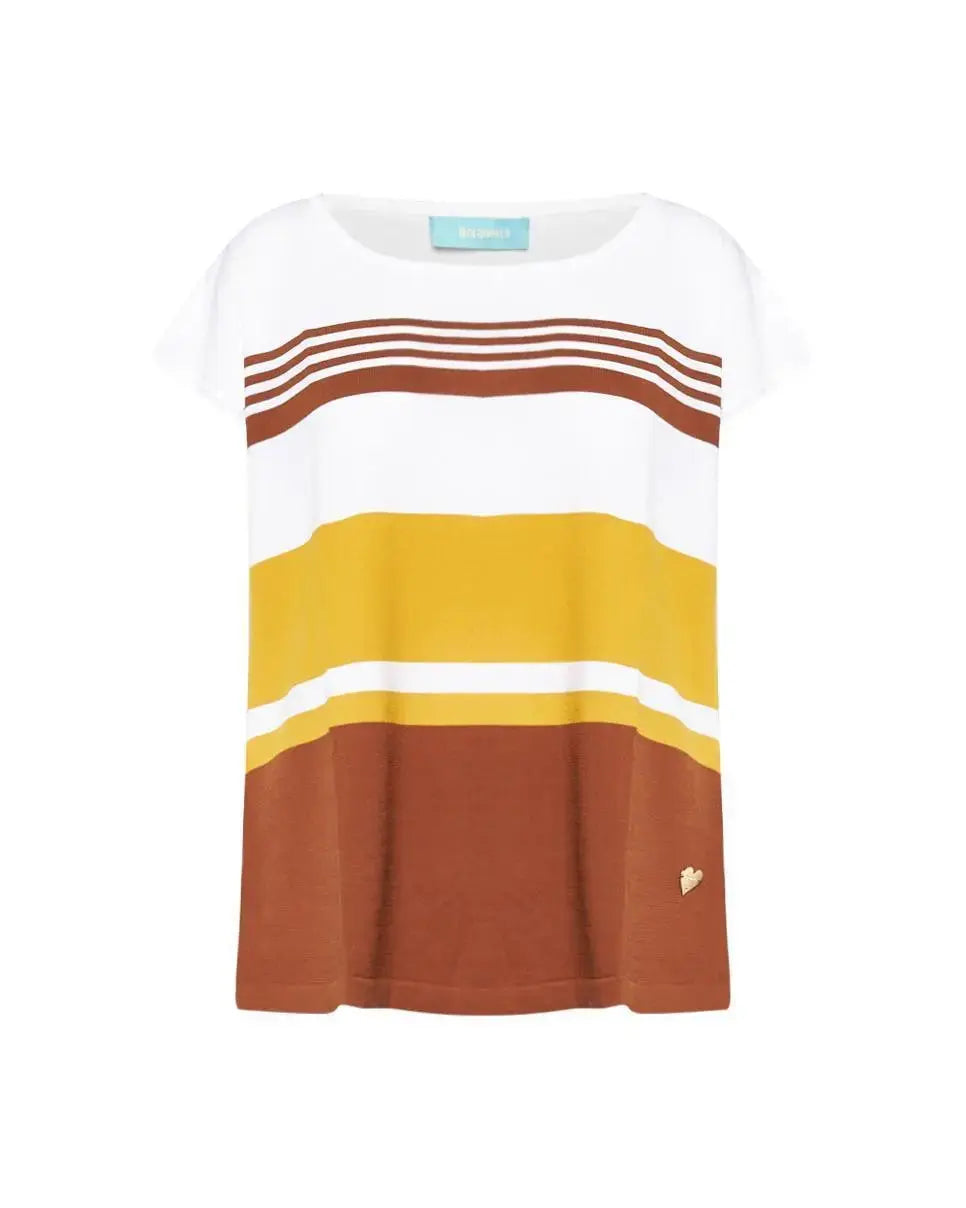 Maglia kimono WHITE-BURNT CACAO DORABELLA