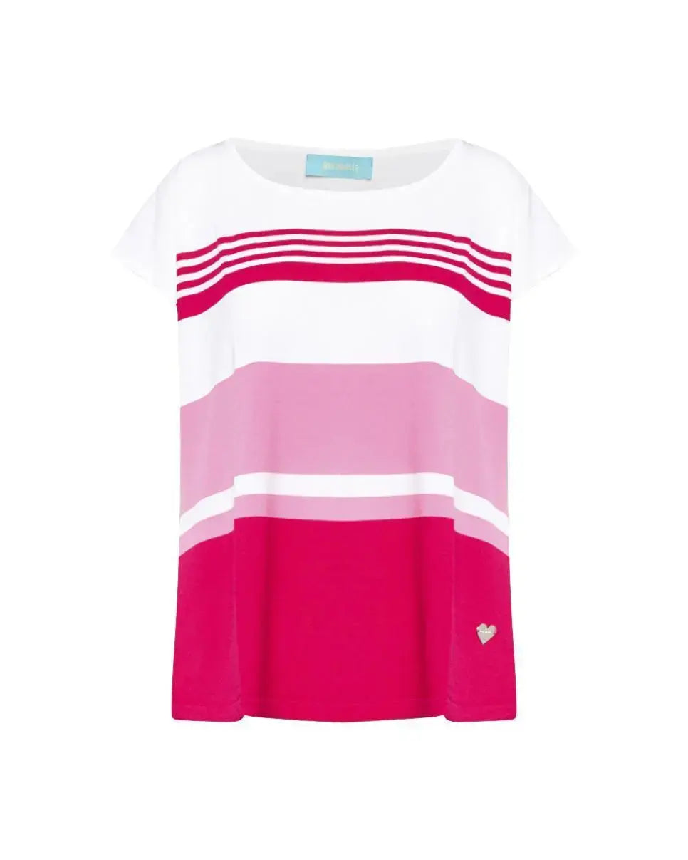 Maglia kimono WHITE-PINK PEACOCK DORABELLA