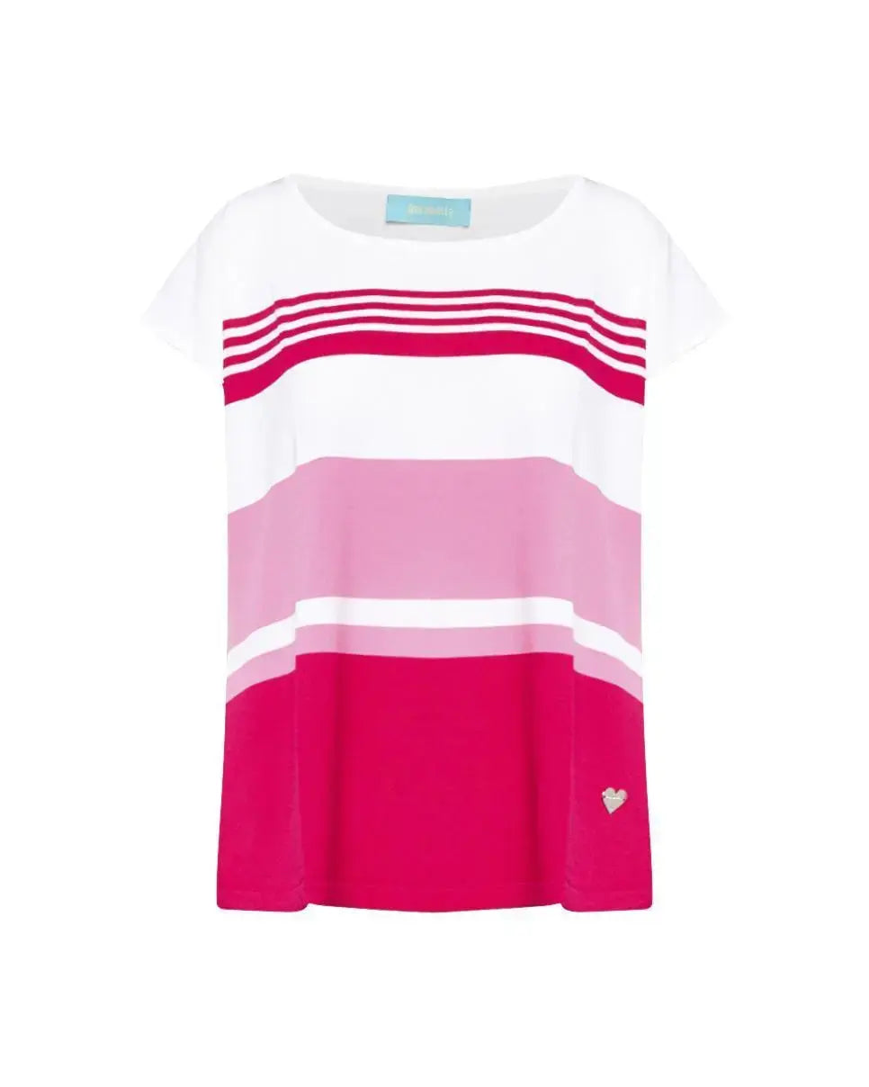 Maglia kimono WHITE-PINK PEACOCK DORABELLA