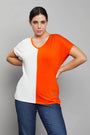 Maglia kimono bicolore ORANGE DORABELLA PIU' XL