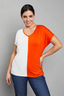 Maglia kimono bicolore ORANGE DORABELLA PIU'