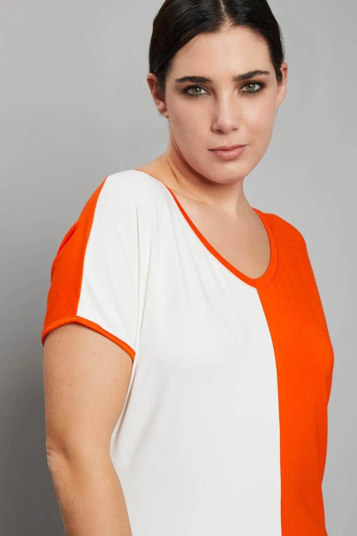 Maglia kimono bicolore ORANGE DORABELLA PIU'