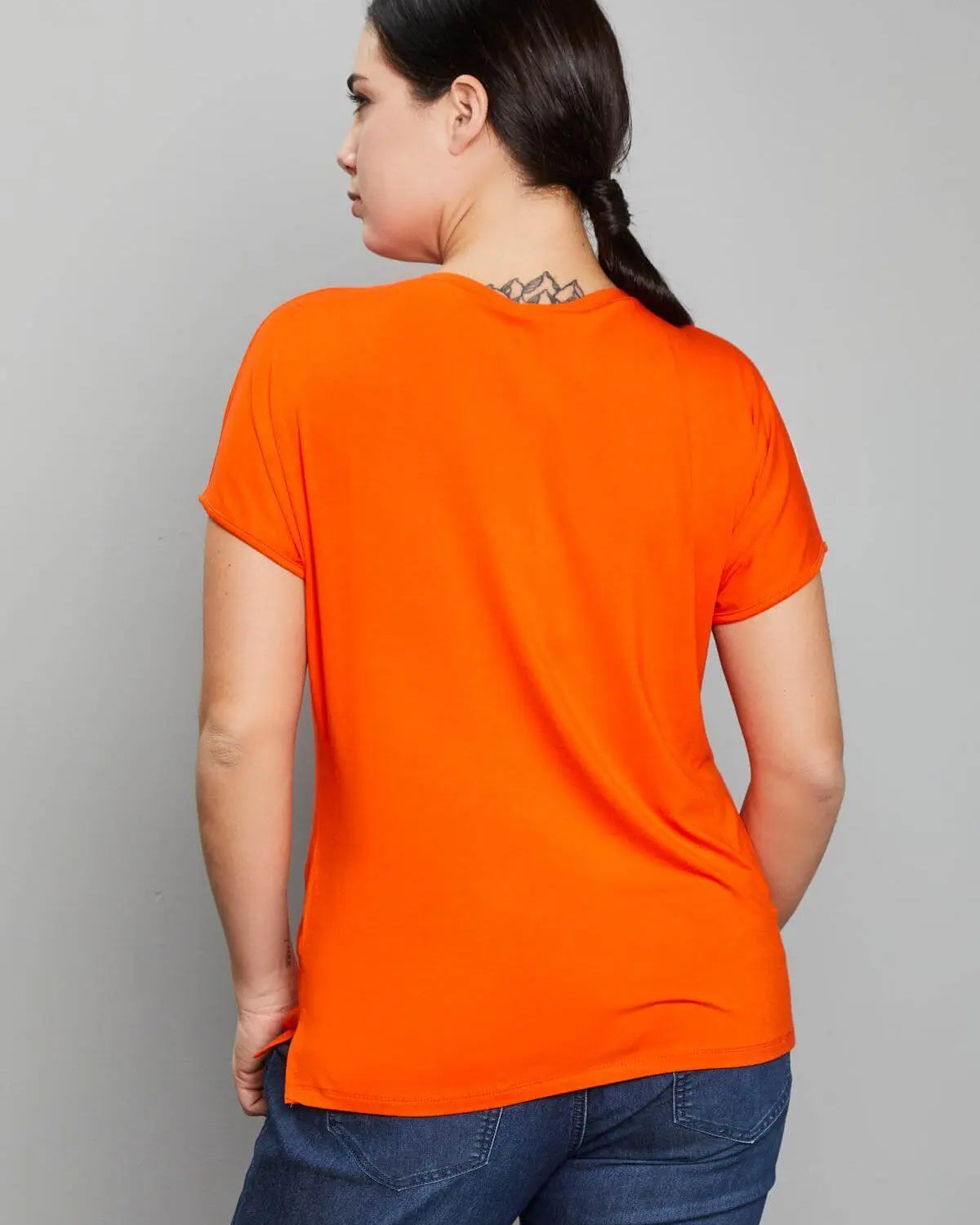 Maglia kimono bicolore ORANGE DORABELLA PIU'