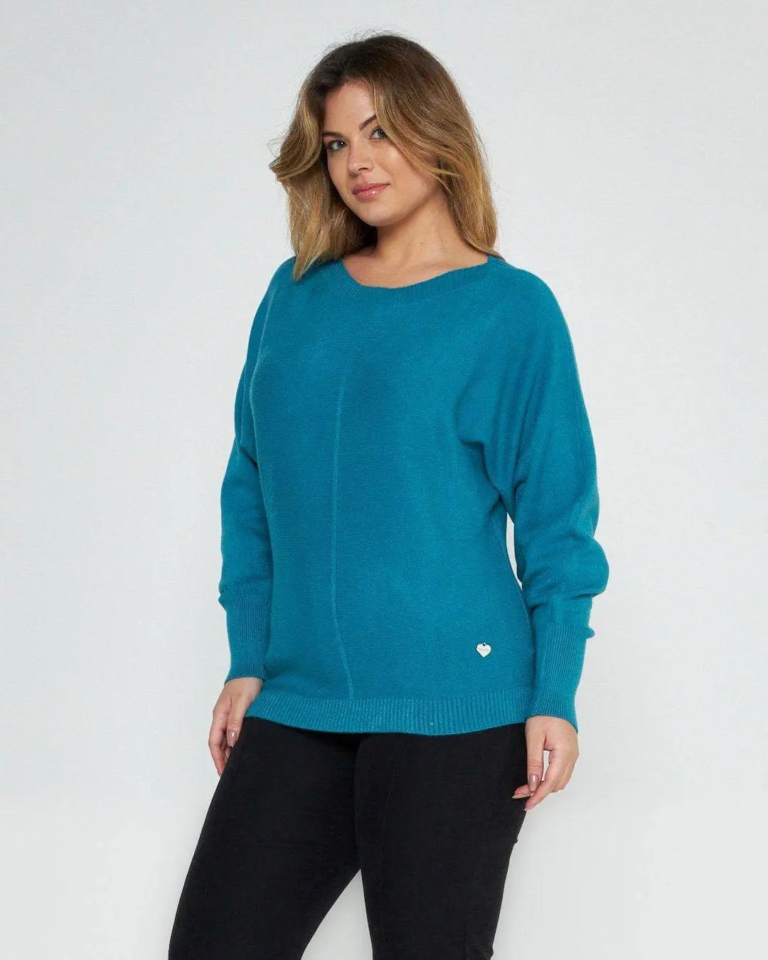 Maglia kimono con  gircollo costina PAVONE DORABELLA XXXL