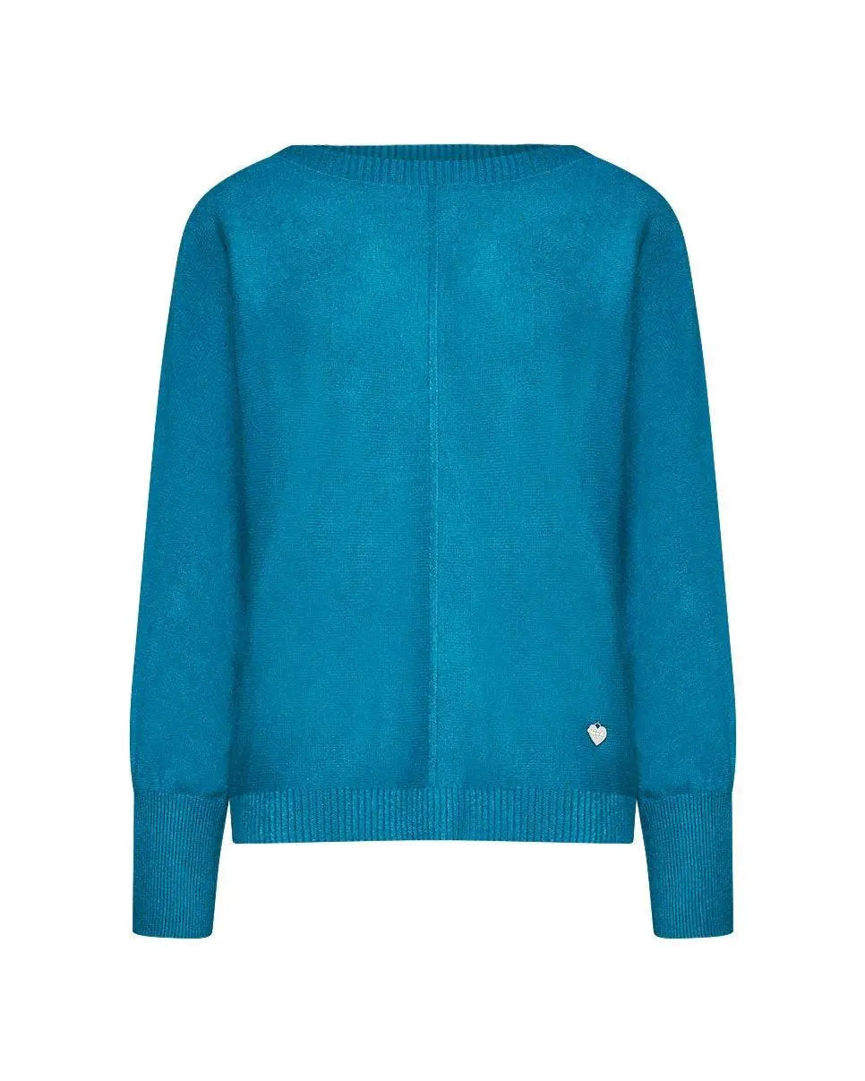 Maglia kimono con  gircollo costina PAVONE DORABELLA