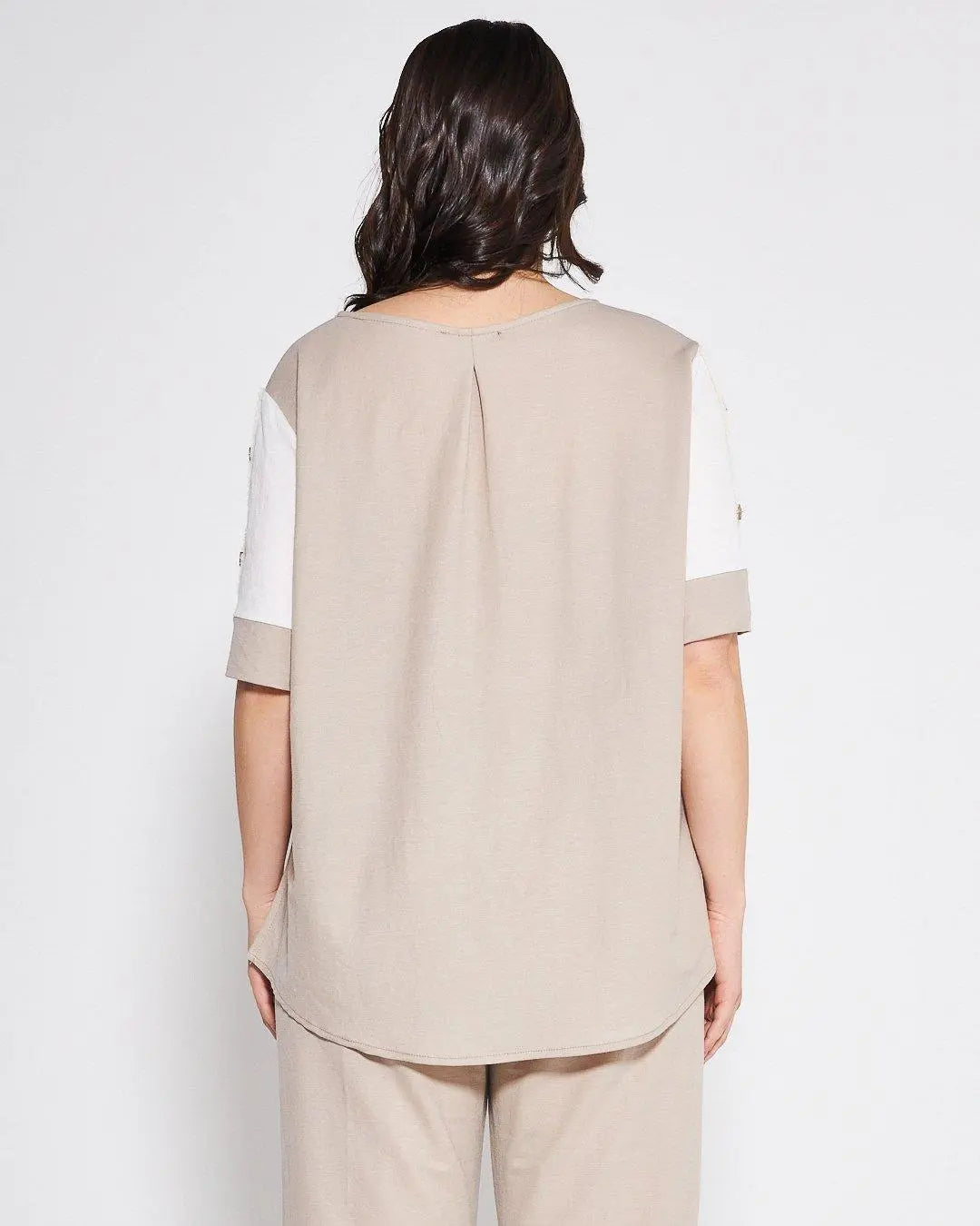 Maglia lino BEIGE DORABELLA PIU'