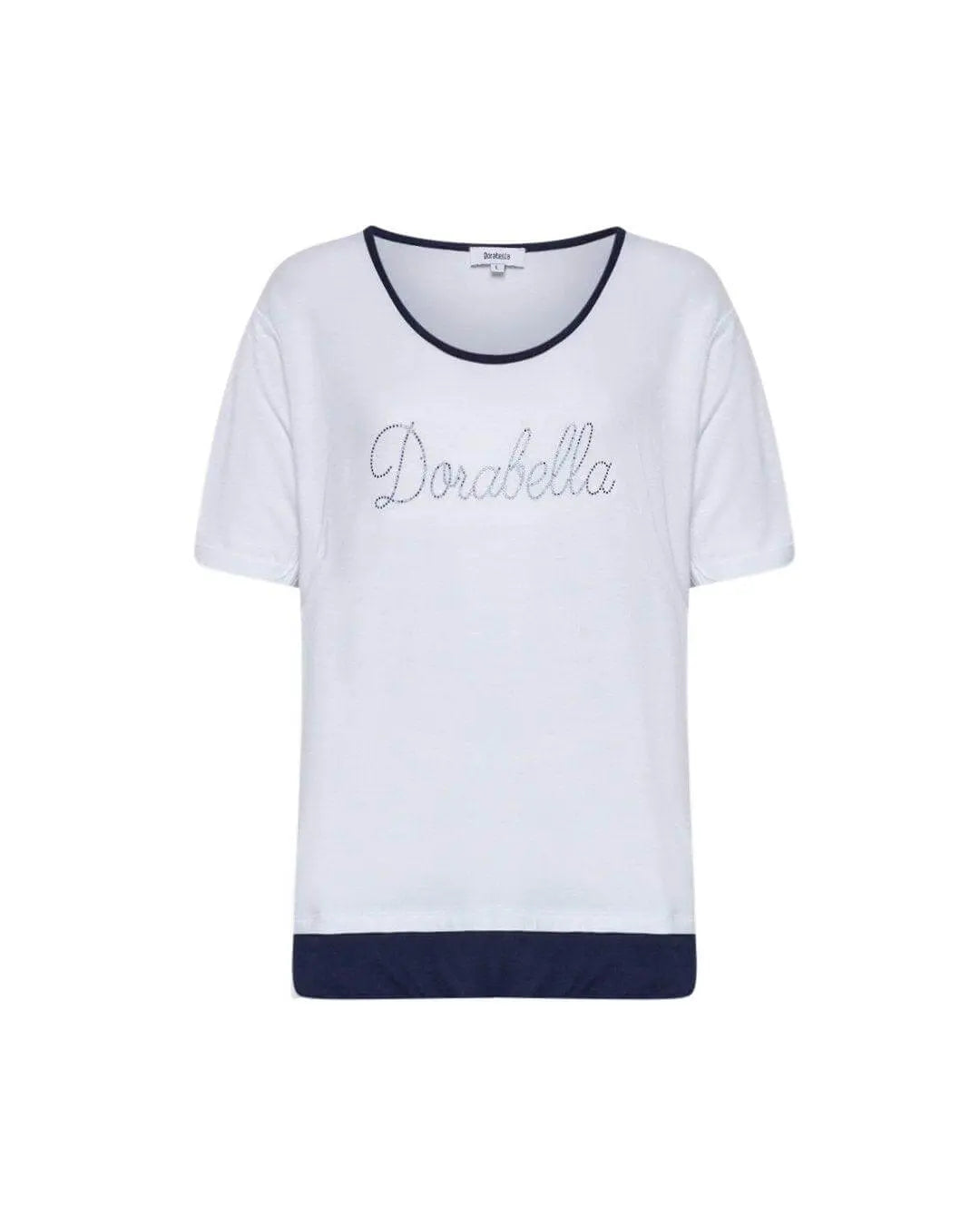 Maglia logo strass BIANCO DORABELLA PIU' XL