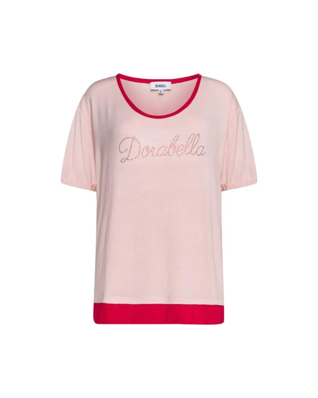 Maglia logo strass ROSA DORABELLA PIU' XL