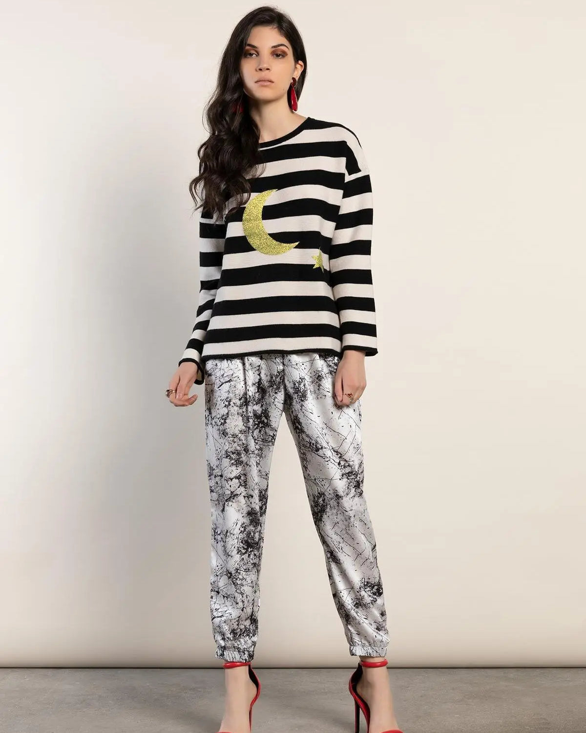 Maglia luna a righe CALCE-NERO IRONICA XL