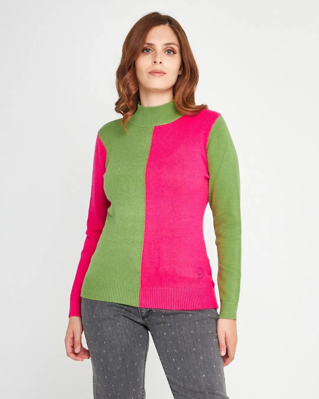 Maglia lupetto bicolore PISTACCHIO DORABELLA