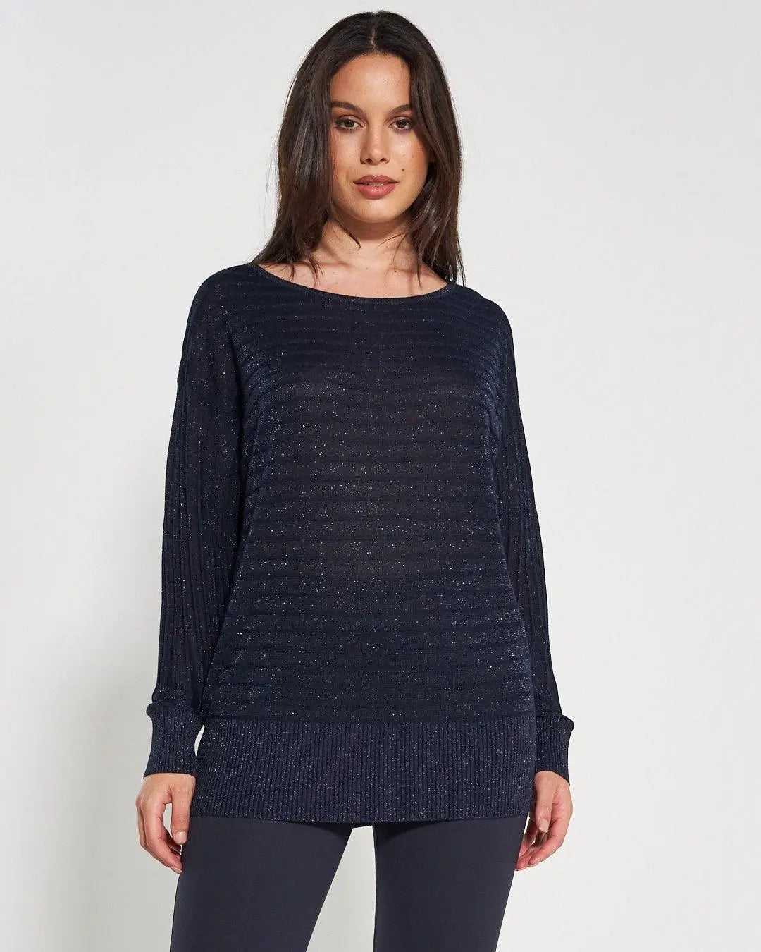 Maglia lurex BLUE NAVY DORABELLA XL