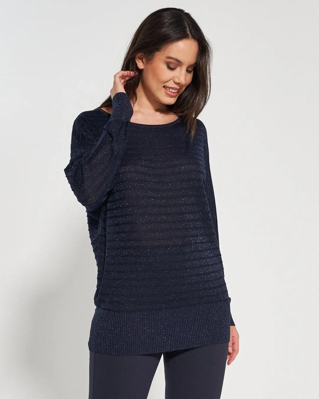 Maglia lurex BLUE NAVY DORABELLA