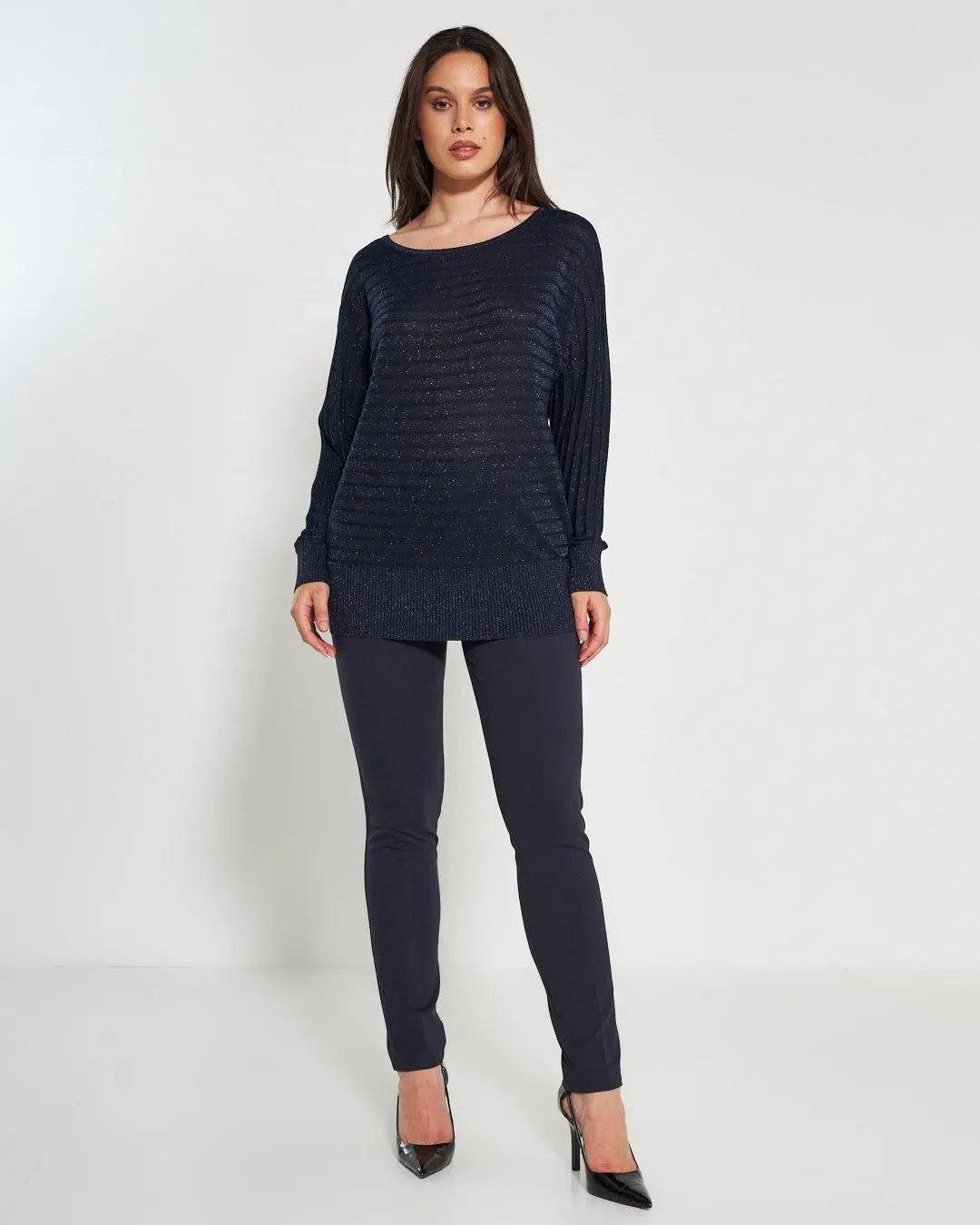 Maglia lurex BLUE NAVY DORABELLA