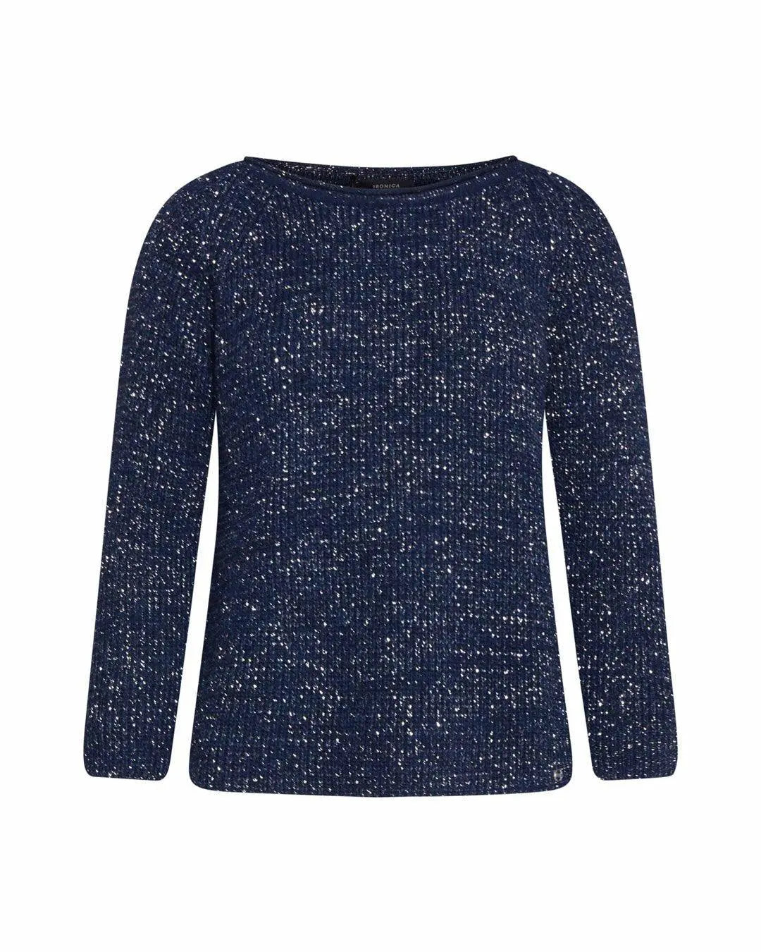 Maglia lurex con pizzo BLU IRONICA XXL