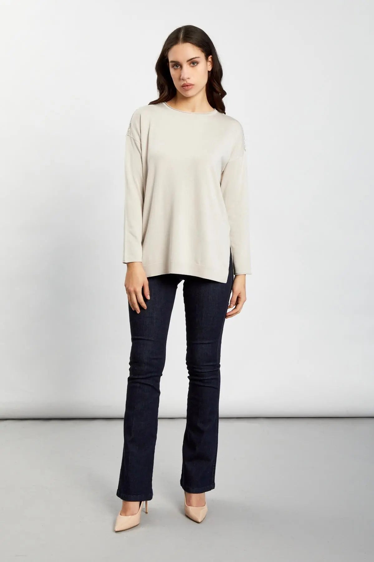 Maglia micro catene BEIGE IRONICA