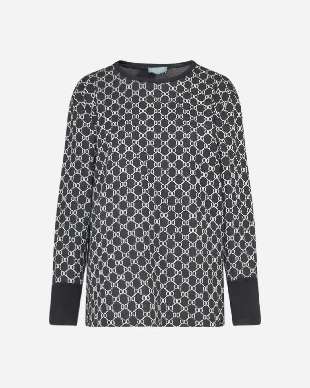 Maglia microfantasia BIANCO-NERO DORABELLA