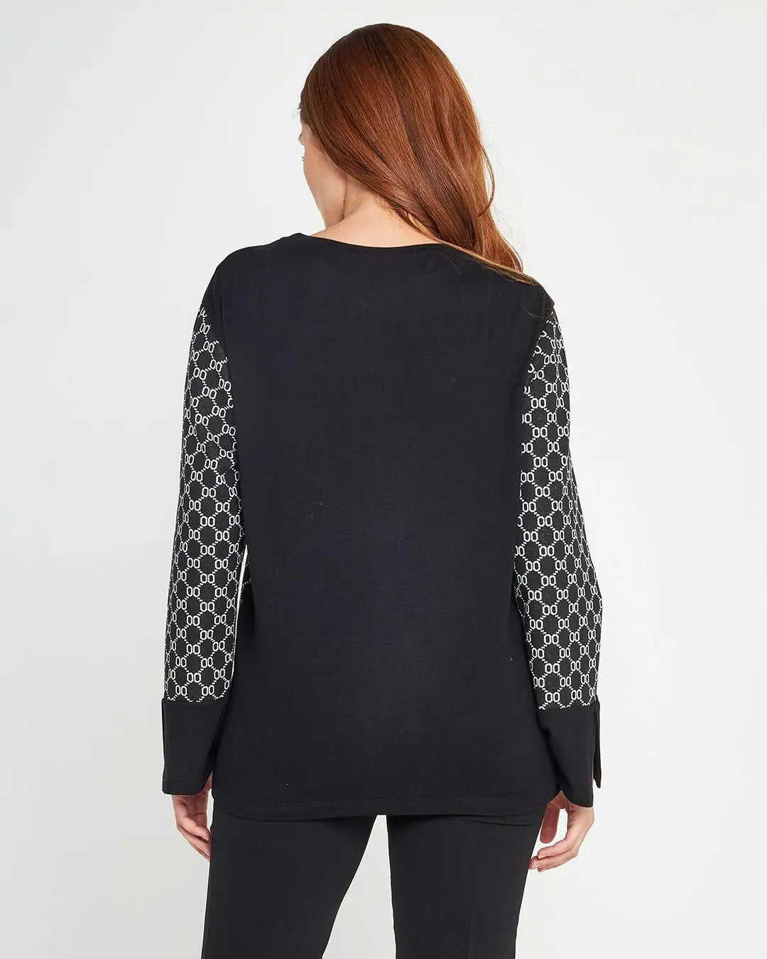 Maglia microfantasia BIANCO-NERO DORABELLA