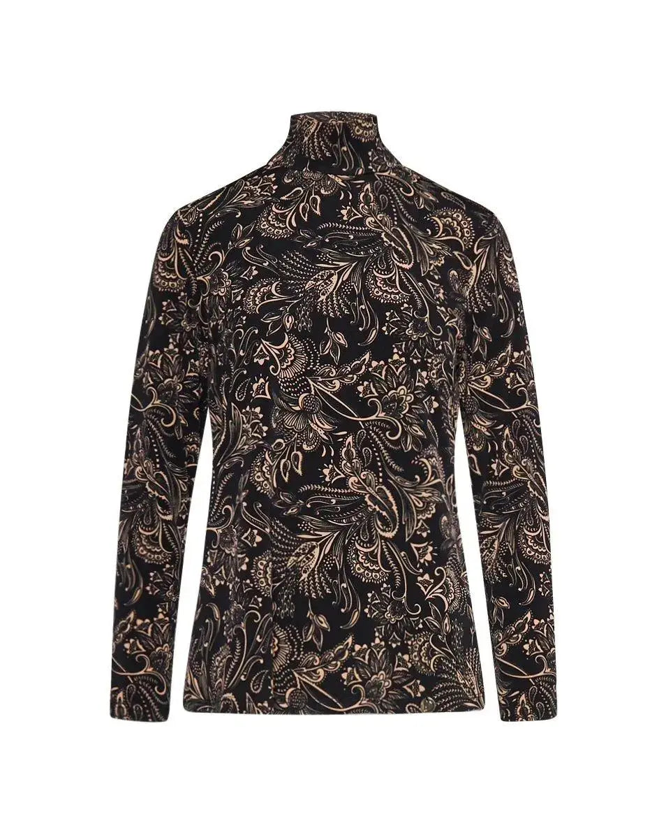 Maglia microfantasia NERO-BEIGE DORABELLA