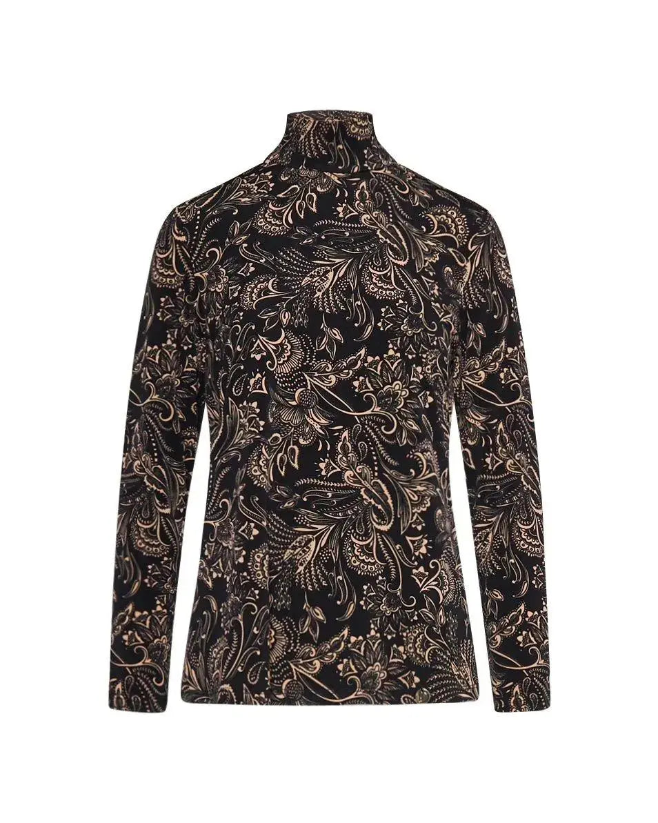 Maglia microfantasia NERO-BEIGE DORABELLA