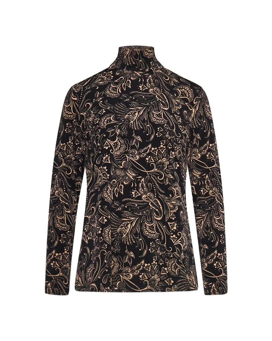 Maglia microfantasia NERO-BEIGE DORABELLA