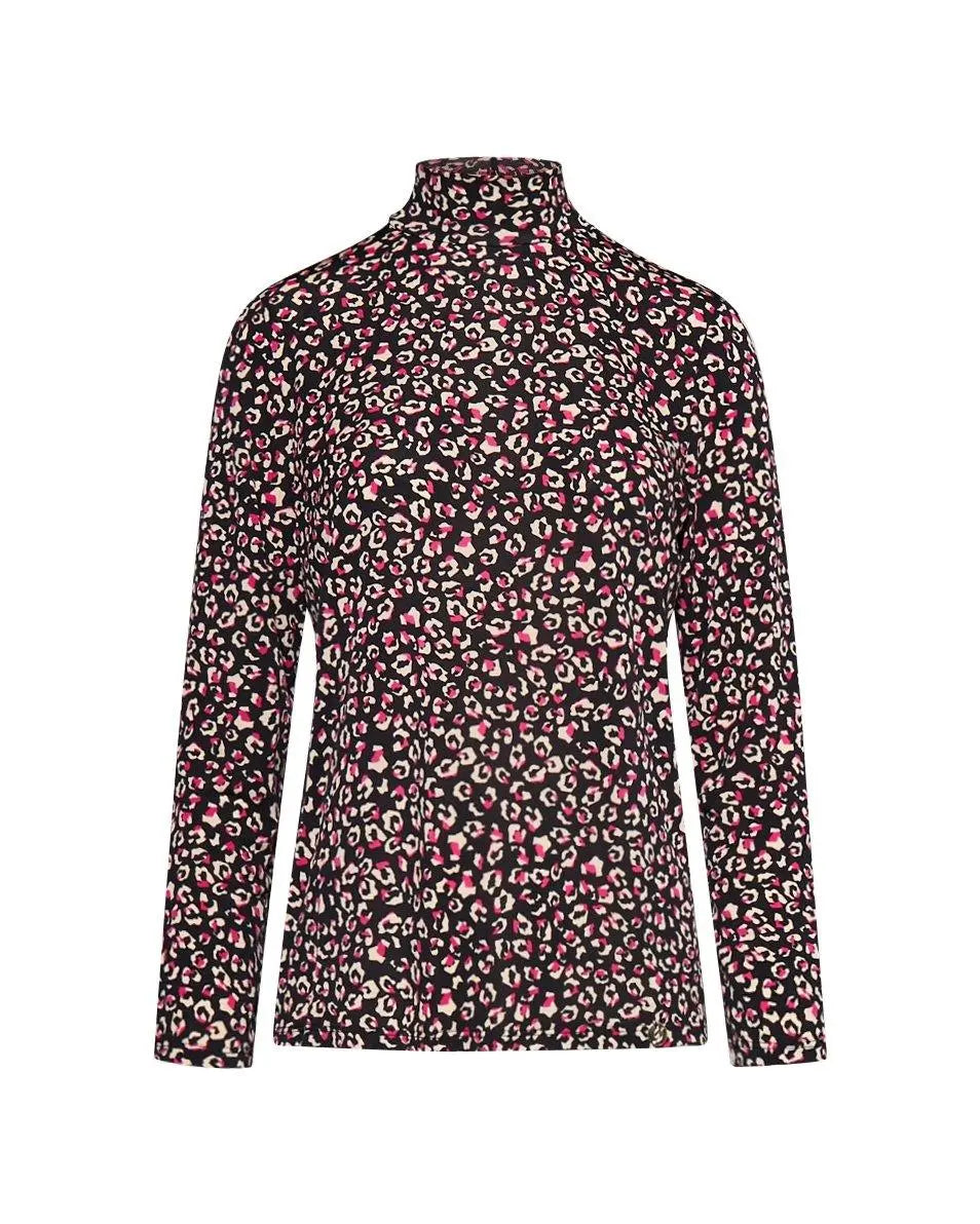 Maglia microfantasia NERO-FUXIA DORABELLA