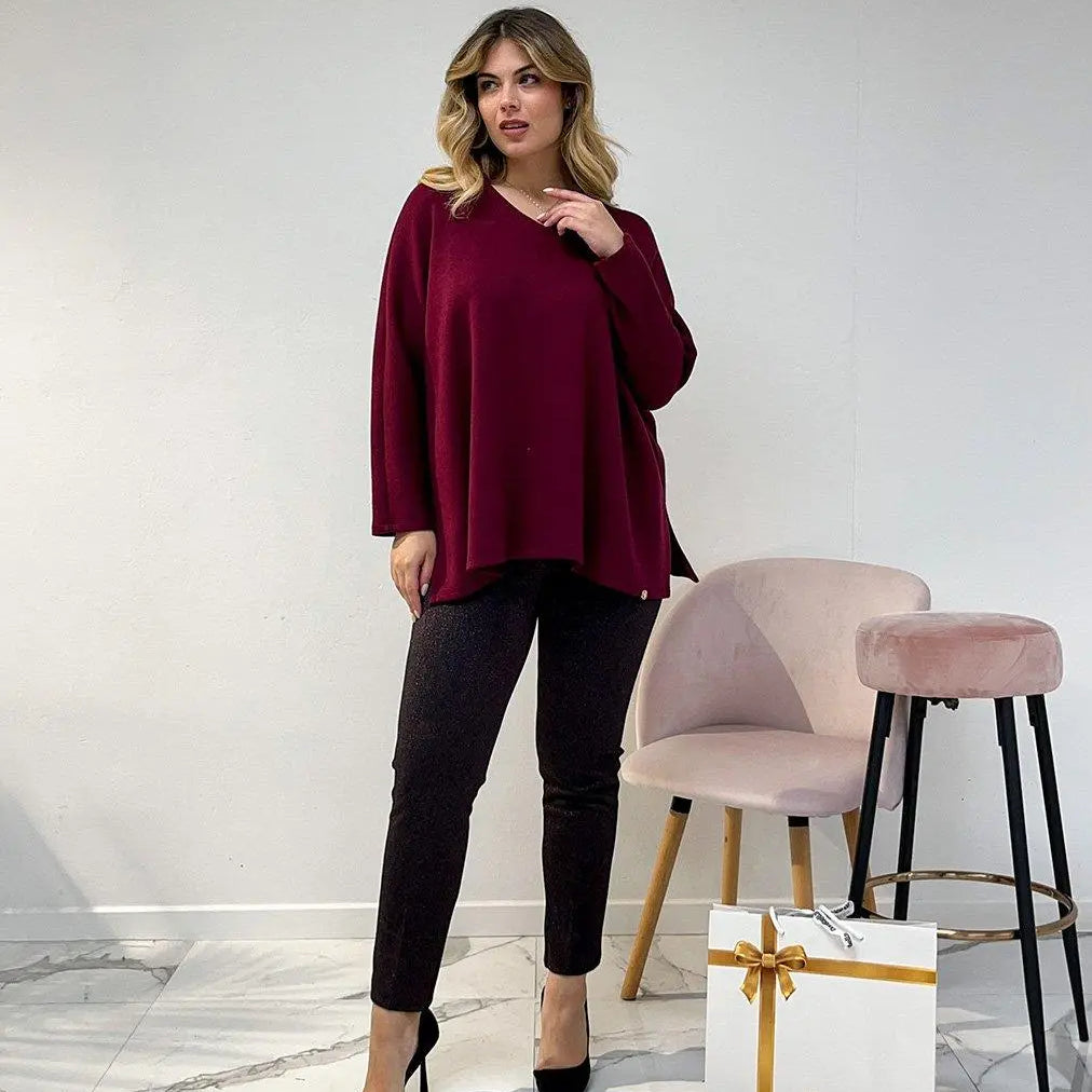 Maglia oversize BORDEAUX DORABELLA XL-2XL