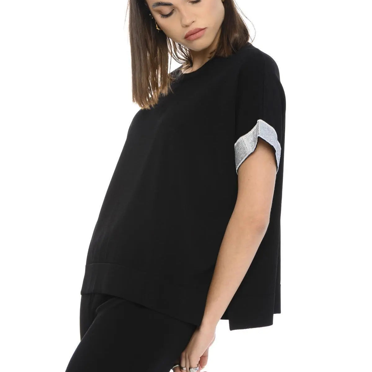Maglia paillettes NERO IRONICA L